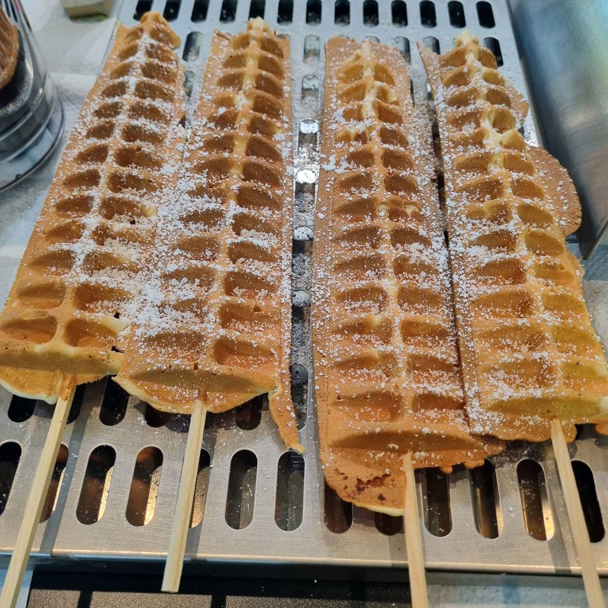 Waffeln am Stiel