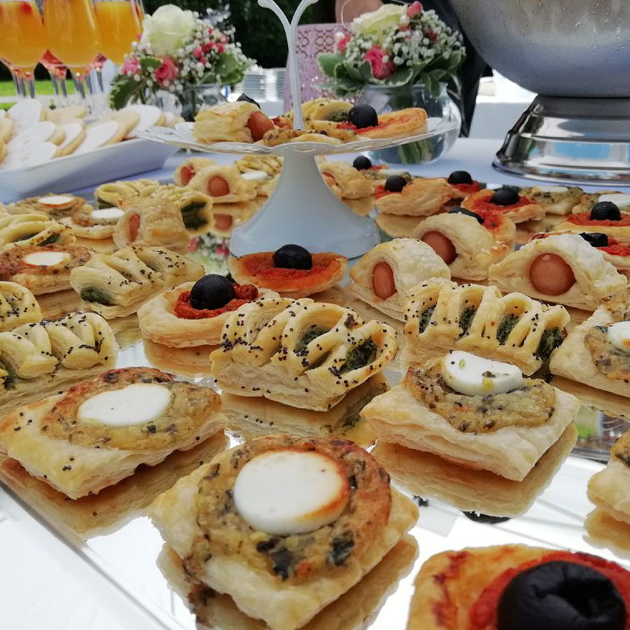 Nahaufnahme Blätterteiggebäck